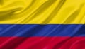 Colombia flag waving with the wind, 3D illustration.