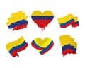 Colombia flags set Royalty Free Stock Photo