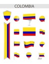 Colombia Flat Flag Collection Royalty Free Stock Photo