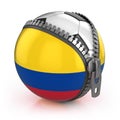 Colombia football nation - football in the unzipped bag with Colombia flag print