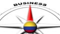 Colombia Globe Sphere Flag and Compass Concept Business Titles Ã¢â¬â 3D Illustrations