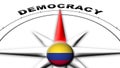 Colombia Globe Sphere Flag and Compass Concept Democracy Titles