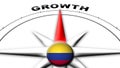 Colombia Globe Sphere Flag and Compass Concept Growth Titles Ã¢â¬â 3D Illustrations