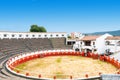 Colombia Guatavita bull arena named Colombiaplaza with sun