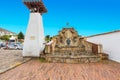 Colombia Guatavita temple and fountain called atrium of the sun