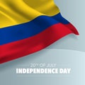 Colombia happy independence day greeting card, banner, vector illustration