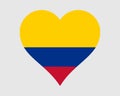 Colombia Heart Flag. Colombian Love Shape Country Nation National Flag. Republic of Colombia Banner Icon Sign Symbol. EPS Vector