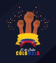 colombia independence day postcard Royalty Free Stock Photo