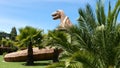 Colombia Jaime Duque park dinosaur among the palm trees