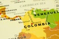 Colombia on map Royalty Free Stock Photo