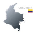 Colombia map with official flag