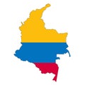 Colombia map on white background with clipping path Royalty Free Stock Photo