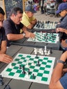 Colombia, Medellin, chess players outdoors