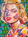 Colombia, Medellin, Marilyn Monroe portrait painting Royalty Free Stock Photo