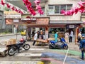 Colombia, Medellin, street life near a bakery