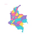 Colombia political map of administrative divisions