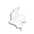 Colombia political map of administrative divisions