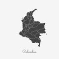 Colombia region map: grey outline on white.