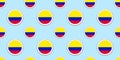 Colombia round flag seamless pattern. Colombian background. Vector circle icons. Geometric symbols. Texture for sports Royalty Free Stock Photo