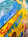 Colombia, Santa Marta, mural representing the sun