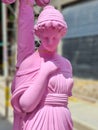 Colombia, Santa Marta, pink statue of a woman