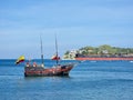 Colombia, Santa Marta, sailing ship at sea