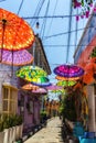 Colorful houses in the Getsemini district of Cartagena de Indias, Colombia Royalty Free Stock Photo