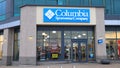 COLOMBIA Sportswear Store Banner at store front at Dartmouth. Outerwear, sportswear, footwear, head gear, camping and ski apparels