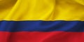 Colombia waving flag background.Closeup illustration of Colombian flag Royalty Free Stock Photo