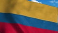 Colombia waving in the wind, blue sky background. 3d rendering Royalty Free Stock Photo