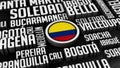 Colombia Word Cloud Collage in 3D