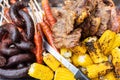 Colombian barbecue, typical food of Colombia- close-up image