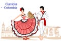 Colombian Couple performing Cumbia dance of Colombia