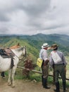 Colombian farmers and rolling hills