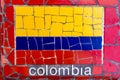 Colombian flag mosaic made with tiles Royalty Free Stock Photo
