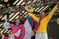 Colombian folk dancers performing a typical dance Royalty Free Stock Photo