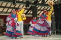 Colombian folk dancers performing a typical dance Royalty Free Stock Photo