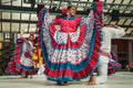 Colombian folk dancers performing a typical dance Royalty Free Stock Photo