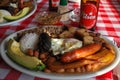 Colombian Food with Pilsen Beer Royalty Free Stock Photo