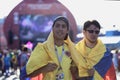 Colombian football fans in Saint Petersburg during FIFA World Cup Russia 2018