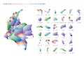 Colombian low poly regions.