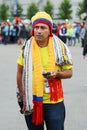 Colombian man soccer fan at World Cup.
