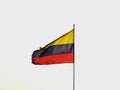 Colombian national flag waving in wind Bastion of Santo Domingo fortress city wall in Cartagena de Indias Colombia Royalty Free Stock Photo