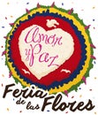 Colombian Silleta and Confetti Rain for Festival of the Flowers, Vector Illustration