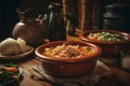 Colombian traditional tripe soup Illustration AI Generative