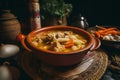 Colombian traditional tripe soup Illustration AI Generative