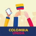 colombians hands protesting