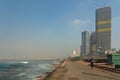 Sri Lanka: Colombo sea front ocean view with skyscrapers Royalty Free Stock Photo