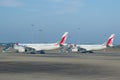 Two Airbus A330 aircraft of the national airline of Sri Lanka Royalty Free Stock Photo