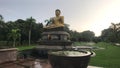 Colombo, Sri lanka, November 20, 2019, 7 F. R. Senanayake Mawatha, Viharamahadevi Park, view of the Buddha and the cup